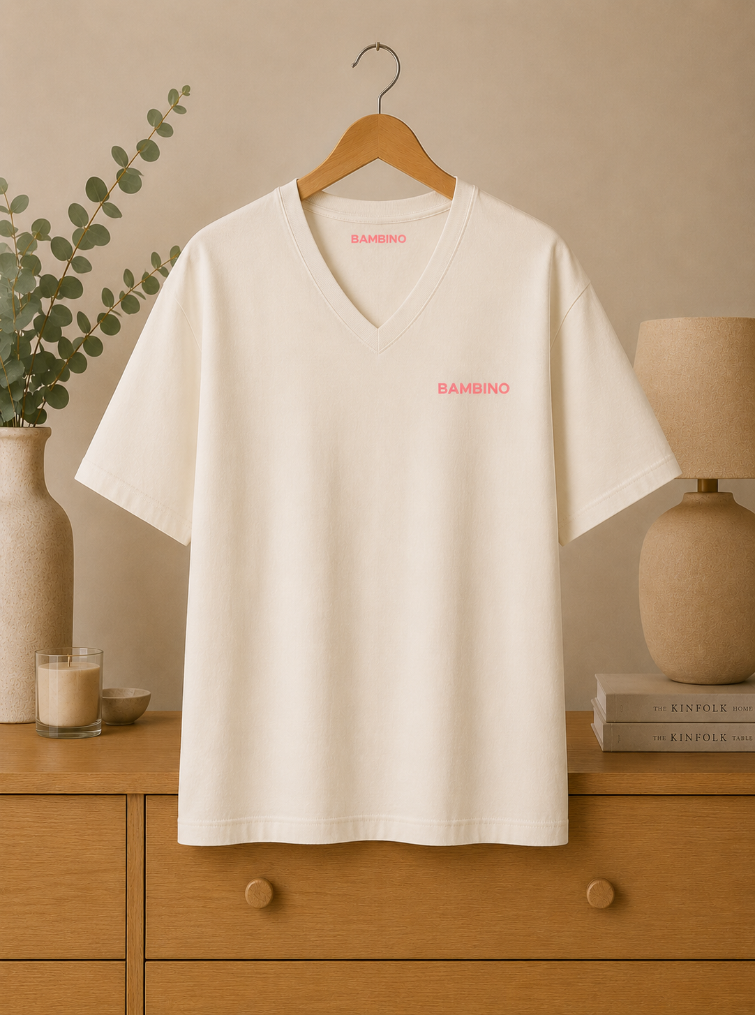 T-shirt col V MILK BAR