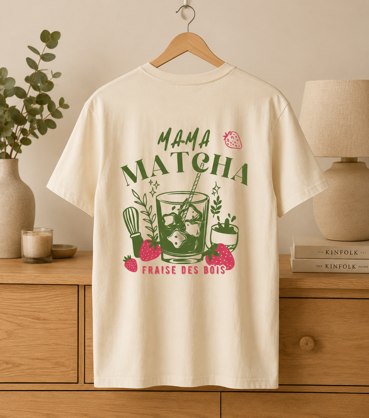 T-shirt col V MAMA MATCHA