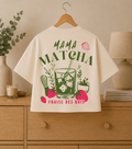 T-shirt court col rond MAMA MATCHA